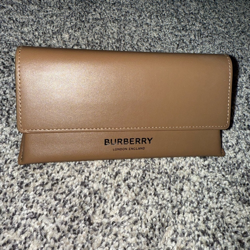 Burberry Camel Leather Sunglasses Case